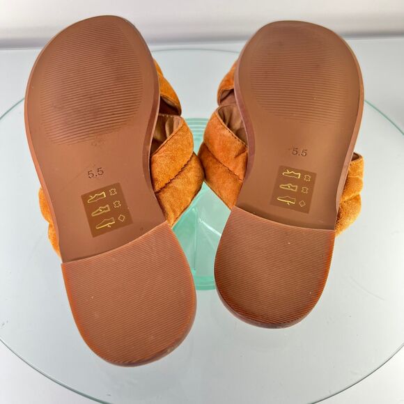 Madewell Skyler Slide Sandals Size 5.5 Brown Suede Leather Slip On - Picture 4 of 8